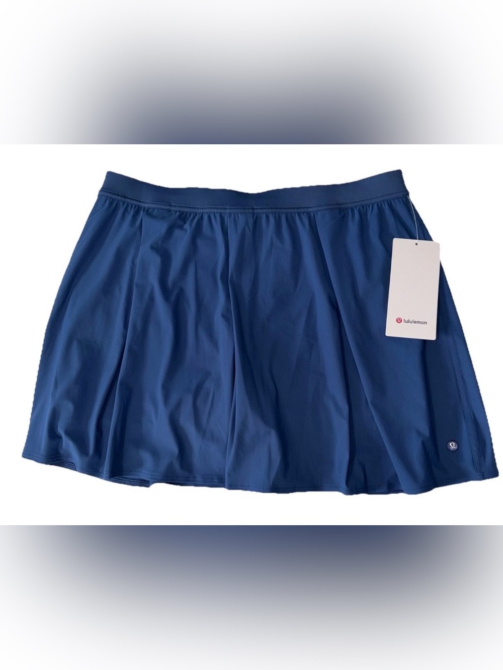 NWT LULULEMON XLARGE ANGLED PLEAT HIGH RISE TENNIS SKIRT AUTHENTIC BLUE TWILL